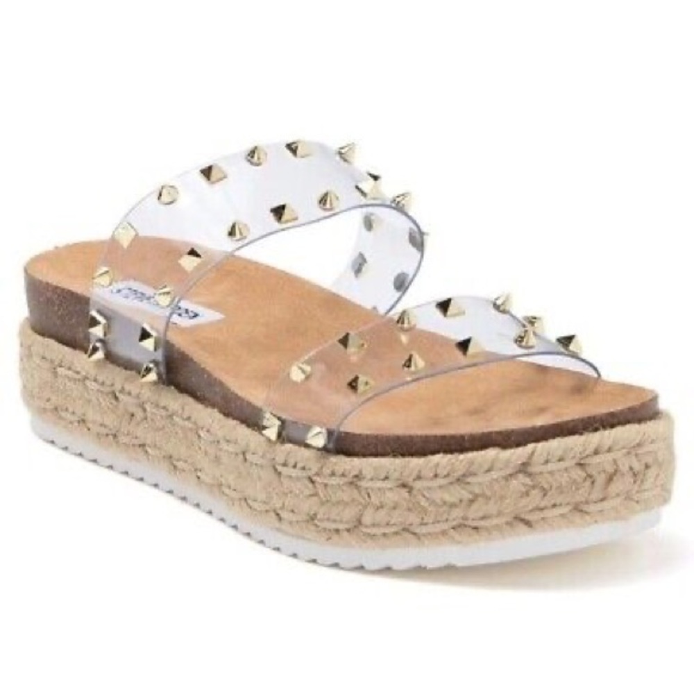 Steve Madden Jamie Studded Sandal in Clear Size 9
